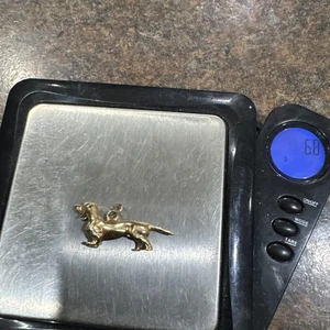 14k Gold Dachshund Charm 6.8grams - Picture 1 of 10