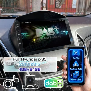 DAB+ 10" Carplay Android 15 Autoradio Für Hyundai iX35 4+64GB 8Core GPS NAVI RDS - Bild 1 von 17