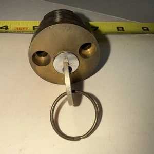 Vintage Medeco 6 Pin Messing Zylinder mit Schlüssel 1301 - Bild 1 von 3
