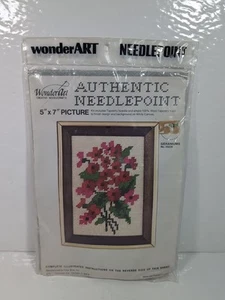 Vintage NEU Wonder Art Nadelspitzen-Set #05236 Geranien Blumen 5 x 7 Bild!! - Bild 1 von 4