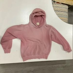 Mooji Mooji Pink Hoodie Oversized Cropped Distressed Sweatshirt Small - Imagen 1 de 3