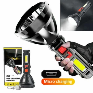 Super Bright 1000000LM LED Torch Tactical Flashlight USB Rechargeable+Battery - Picture 1 of 12