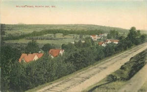 Postal Waite 1913 Milton Road North Jay Maine ferrocarril coloreada a mano 20-5497 - Imagen 1 de 2
