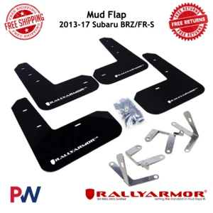 Rally Armor Mud Flap Black UR with White Logo For 13-17 Subaru BRZ / Scion FR-S - Picture 1 of 5