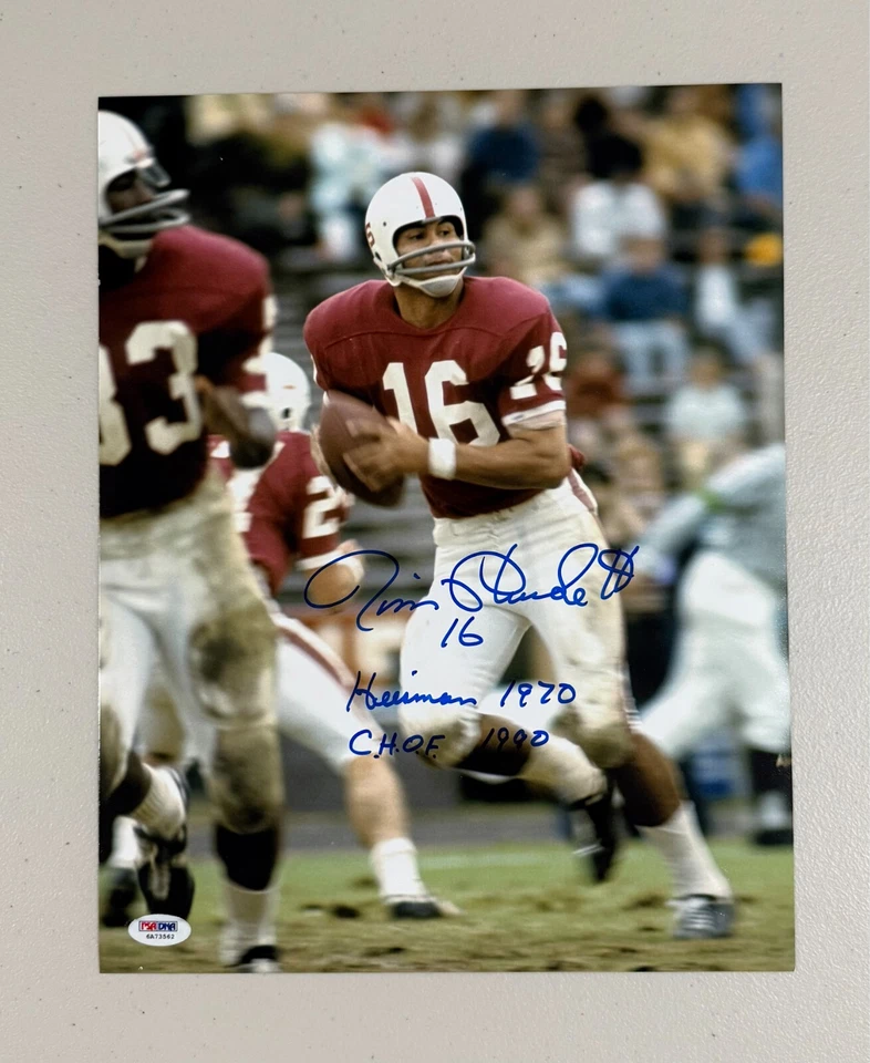 JIM PLUNKETT SIGNED STANFORD CARDINALS 11x14 PHOTO HEISMAN 1970 CHOF 1990 - PSA - Image 1 of 1