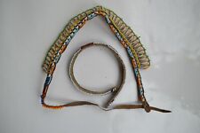 2   old African Tribal  leather beaded necklace and armband