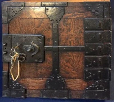 Japanese antique FUNA-TANSU DANSU chest solid wood EDO period Vintage W48.5cm - Image 1 of 4