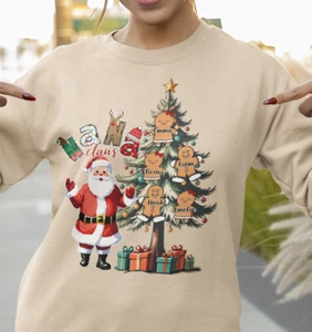 Custom Christmas Grandma Sweatshirt, Personalized Sweatshirt, papa NaNa Claus - Picture 1 of 16