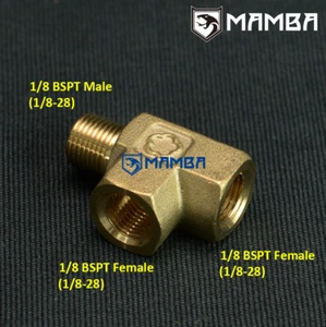 Adaptador de medidor de presión de aceite turbo accesorio 1/8 BSPT latón pieza en T transmisor sensor - Imagen 1 de 3