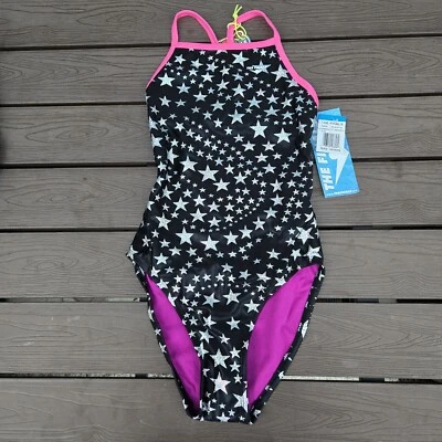 The Finals Women Starbright Foil Swimsuit Wing back Black/silver Size 34 New - Image 1 of 3