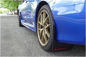 RALLY ARMOR UR BLACK MUD FLAP W/ RED LOGO FITS 2015+ SUBARU WRX STi SEDAN - Picture 1 of 1