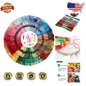 Rainbow Cross Stitch Cotton Floss Set with Essential Tools - 447 Colors Included - Picture 1 of 7