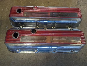 Cal Custom Big Block Chevy BBC Valve Covers Finned Nostalgia - Picture 1 of 10