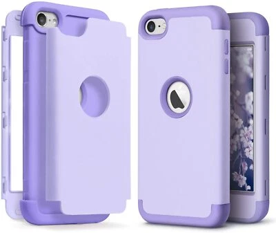 For iPod Touch 5th 6th & 7th Gen - Hard Hybrid Armor Impact Case Lavender Purple - Image 1 of 4