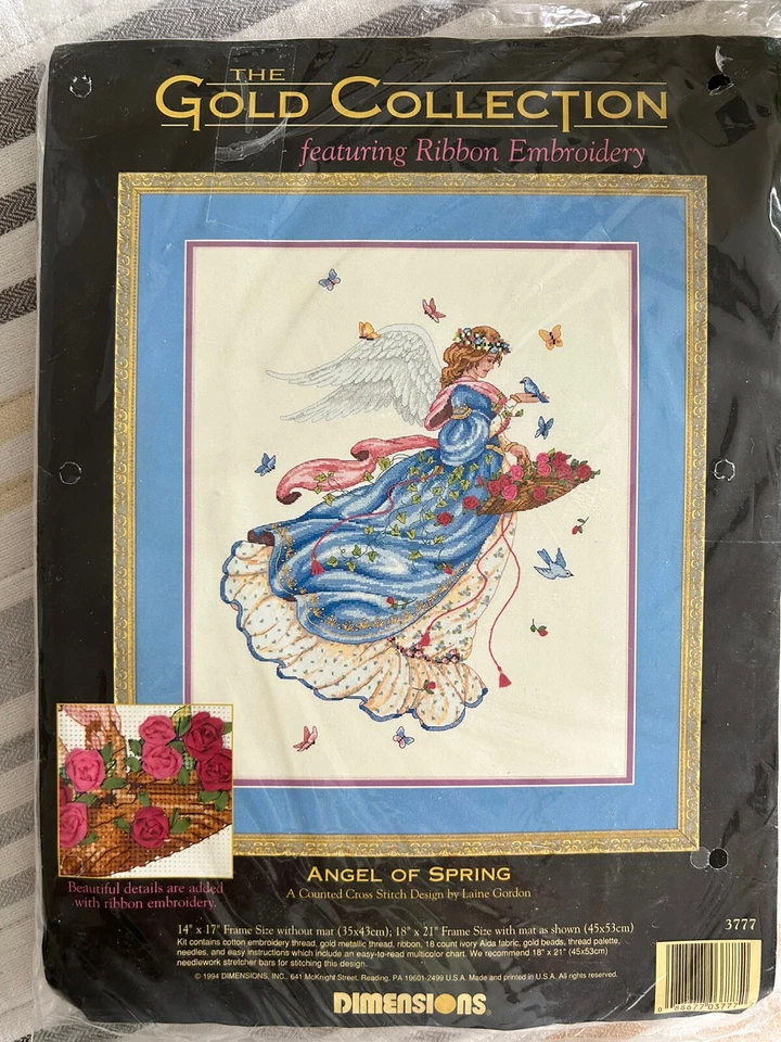 Dimensions Gold Collection 1994 Angel of Spring Counted Cross Stitch Kit 3777