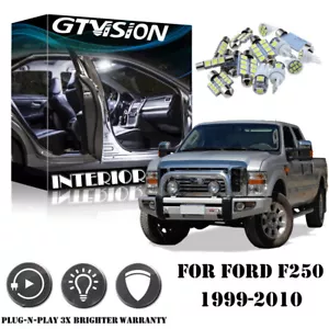 8x Kit paquete luces interiores LED blancas para Ford F250 F350 Super Duty 1999-2010 - Imagen 1 de 9