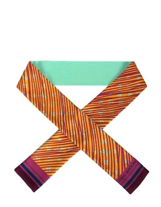 Louis Vuitton Blue/ Yellow/ Pink Silk Monogram Zebra Stripe Bandeau Scarf - Picture 1 of 4