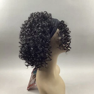 M1016 Bisa # 1B Off Black Curly Premium Synthetic Headband Perücke - Bild 1 von 9