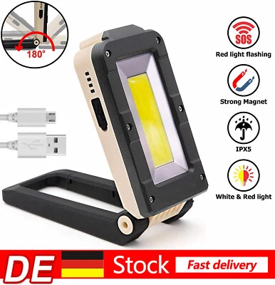 Lampada da lavoro auto LED COB batteria officina torcia torcia manuale con magnete - Immagine 1 di 4