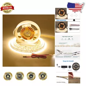 Cuttable 12V Warm White LED Strip Lights 32.8ft - 1000 Lm for Cabinet Lighting - Picture 1 of 9