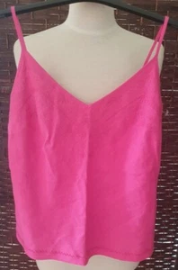 TARGET cerise pink 100% linen camisole top - 10 as new - Picture 1 of 3