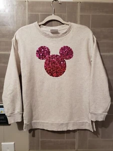 Gap Kids Disney Minnie Mouse Pullover Sweatshirt Size XL 12 Cream w Pink - Picture 1 of 4