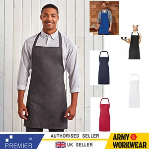 Premier Essential Bib Apron ens Ladies Long Work Kitchen Bar Food Chef Cook - Picture 1 of 7