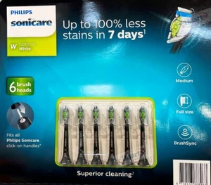 6 Philips Sonicare Superior Cleaning Toothbrush Replacement Tooth brush Heads - Picture 1 of 2