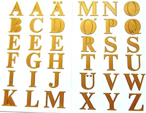 16mm (1.6cm) Gold Klebend Buchstaben, Selbstklebende Alphabet A-Z Sticker 59127 - Bild 1 von 2