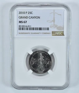 2010-P Washington Quarter Grand Canyon America The Beautiful MS67 NGC *5512 - Picture 1 of 5