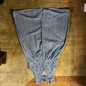 Jane Ashley Women's Embroidered Denim Dress Vintage 90s, Button Down, Size L - Picture 1 of 7