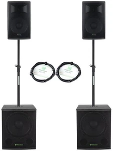 Impianto Audio Completo Bluetooth Attivo 2 Casse Altoparlante 12" Subwoofer 18" - Foto 1 di 12