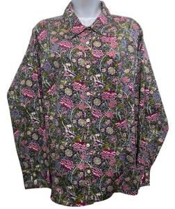 Talbots Top Womens Size 2X All Over Floral Print Button Up Long Sleeve Blouse - Picture 1 of 7