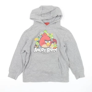 Next Boys Grey Angry Birds Pullover Hoodie 7 Years - Picture 1 of 12
