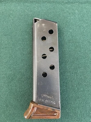 Vintage German 7 Rnd Wartime Walther PPK Magazine w/ Brown Finger Ext - 7,65 m/m - Image 1 of 4
