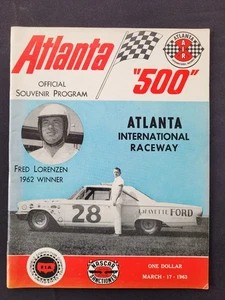 1963 NASCAR Atlanta 500 Program, Fred Lorenzen Win #6 - Picture 1 of 14