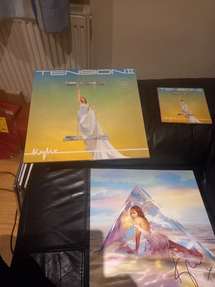Kylie Minogue - Tension 2 - Clear Vinyl LP + CD + 12" X 12" Signed Print - MINT - Image 1 of 3