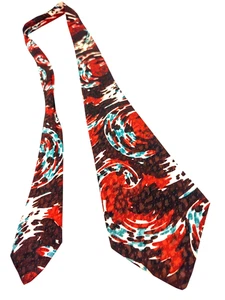 Vintage 1940s Moiré Swing Tie– Abstract Novelty Art Deco Necktie for Men 47X3.9" - Picture 1 of 6