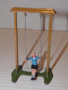 Vintage Antique Lead Toy Figurine Miniature Metal Britains England Boy on Swing - Picture 1 of 7