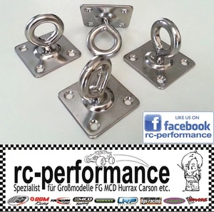 4 ganchos de techo de acero inoxidable gancho de pared placa de ojo - D8 x 50 x 50 mm bondage BDSM SM  - Imagen 1 de 1