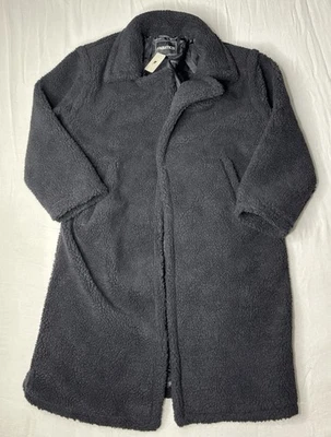 Acogedor abrigo largo de peluche con cuello Fabletics de gran tamaño negro talla grande ¡NUEVO CON ETIQUETAS! Foto 1 de 4