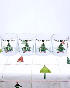 Vintage Spode Christmas Tree Gold Rimmed Glasses. Set of 3 - Picture 1 of 3