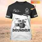 Drummer T Shirt Drum Set Personalized 3D Print Shirt Gift For Man & Woman