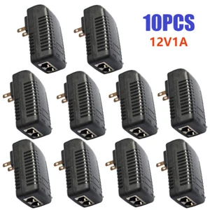 10PC POE Injector 12V 1A Wall Plug Ethernet Adapter IP Phone Camera Power Supply - Picture 1 of 9