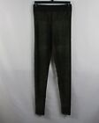Free People Womens Leggigns XS Black Green High Rise Textured Cotton Blend