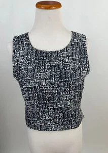 JOIE cotton blend black white sleeveless top M - Picture 1 of 4