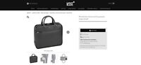New Montblanc Mont Blanc black leather sartorial document briefcase shoulder bag