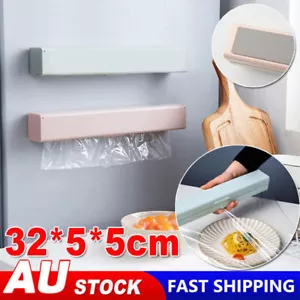 Food Wrap Dispenser Plastic Cutter Foil Cling Film Storage Holder Box Kitchen ES - Picture 1 of 21
