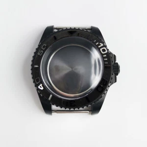 Fit NH35A Black PVD Coated 40MM Watch Case Arched Glass Brushed Bezel Insert - Picture 1 of 3