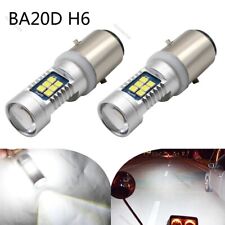 2X H6 BA20D LED 21SMD Motorcycle Headlight High/Low Beam White DRL Fog Lamp Bulb